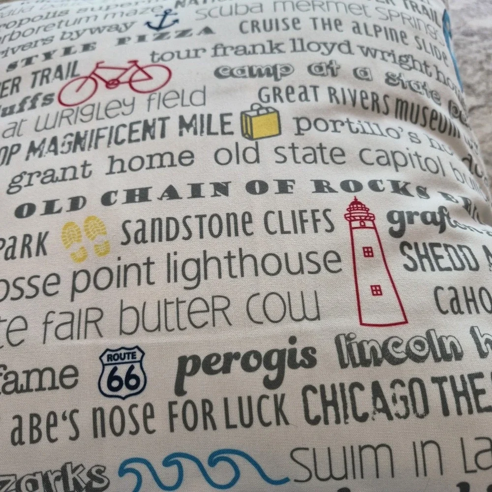 Tandem For Two Illinois Pillow Nwot